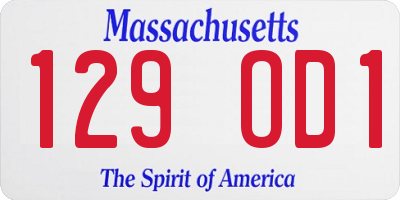 MA license plate 129OD1