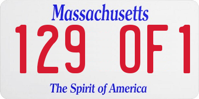 MA license plate 129OF1