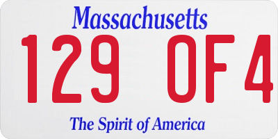 MA license plate 129OF4