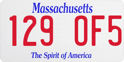 MA license plate 129OF5