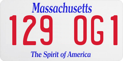 MA license plate 129OG1