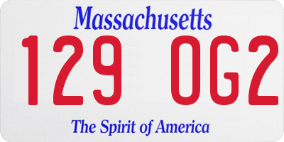 MA license plate 129OG2