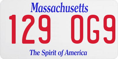 MA license plate 129OG9