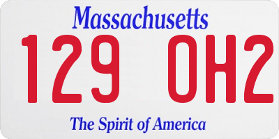 MA license plate 129OH2