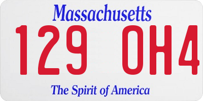 MA license plate 129OH4