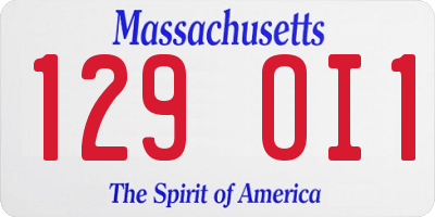 MA license plate 129OI1