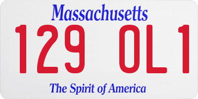 MA license plate 129OL1
