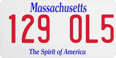 MA license plate 129OL5
