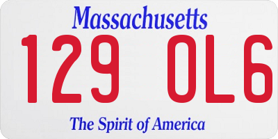 MA license plate 129OL6