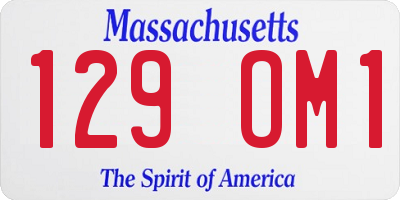 MA license plate 129OM1
