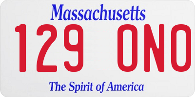 MA license plate 129ON0