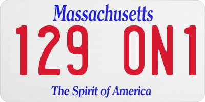MA license plate 129ON1