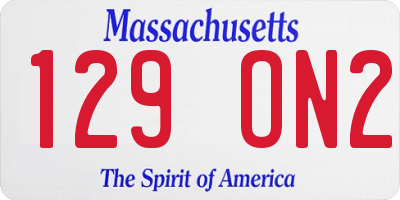 MA license plate 129ON2