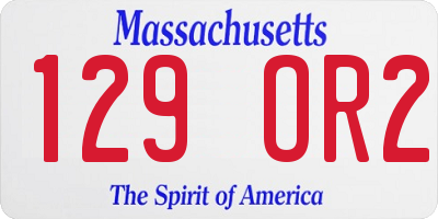 MA license plate 129OR2