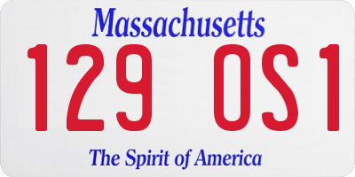 MA license plate 129OS1
