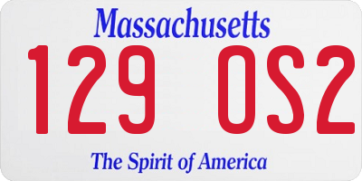 MA license plate 129OS2