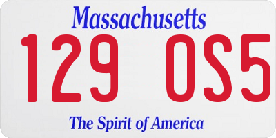 MA license plate 129OS5