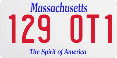 MA license plate 129OT1