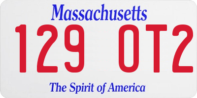 MA license plate 129OT2