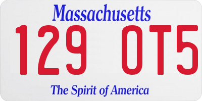 MA license plate 129OT5
