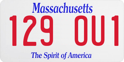 MA license plate 129OU1