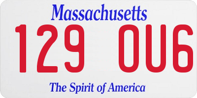 MA license plate 129OU6
