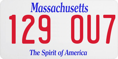 MA license plate 129OU7