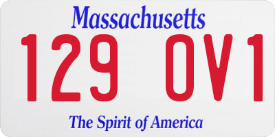 MA license plate 129OV1