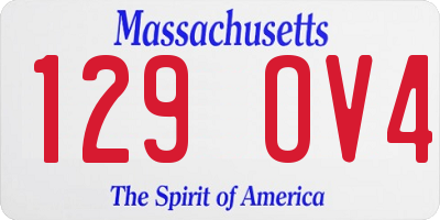 MA license plate 129OV4