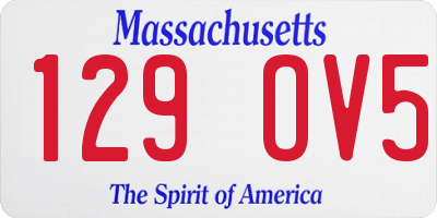 MA license plate 129OV5
