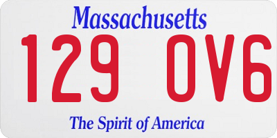 MA license plate 129OV6