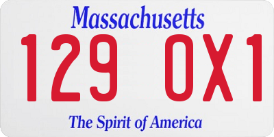 MA license plate 129OX1