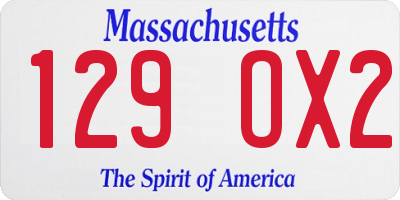 MA license plate 129OX2