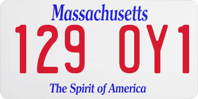 MA license plate 129OY1