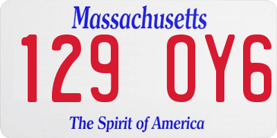 MA license plate 129OY6