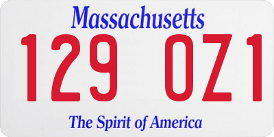 MA license plate 129OZ1