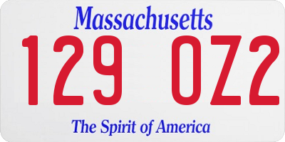 MA license plate 129OZ2