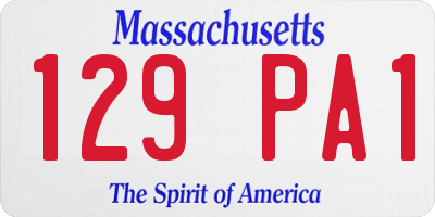 MA license plate 129PA1