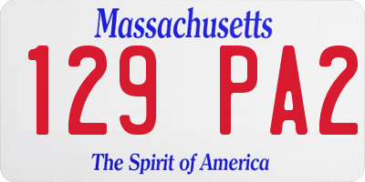 MA license plate 129PA2