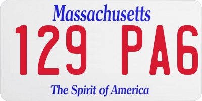 MA license plate 129PA6