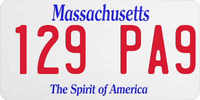 MA license plate 129PA9