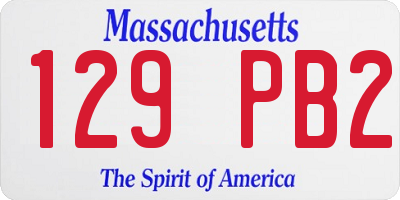 MA license plate 129PB2