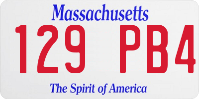 MA license plate 129PB4