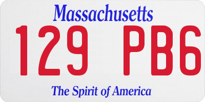 MA license plate 129PB6