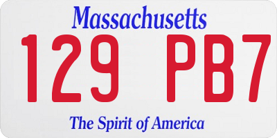 MA license plate 129PB7