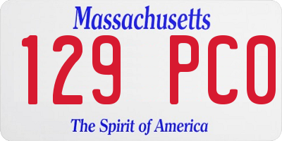 MA license plate 129PC0