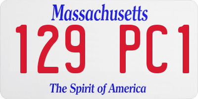 MA license plate 129PC1