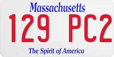 MA license plate 129PC2