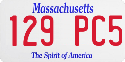 MA license plate 129PC5