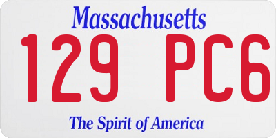 MA license plate 129PC6